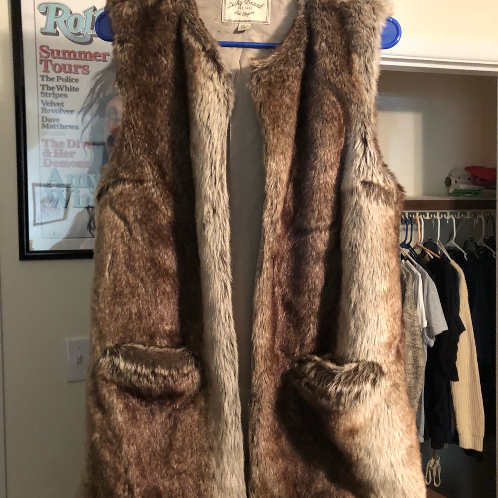 Lucky Brand faux fur vest